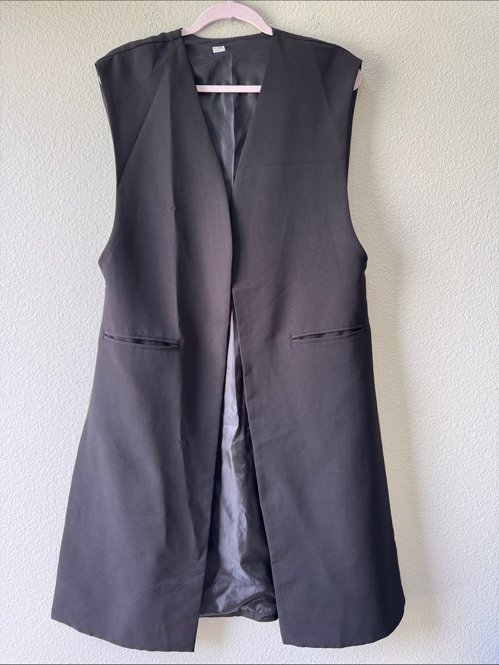 Women’s Long Line Sleeveless Blazer Vest Large EUC